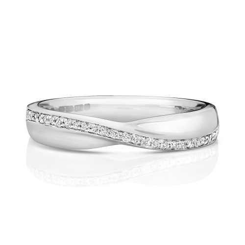 Pave Setting Round Criss over wedding Moissanite Eternity Diamond Rings