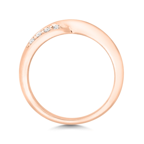 Pave Setting Round Rose Gold Crossover wedding Eternity Diamond Rings