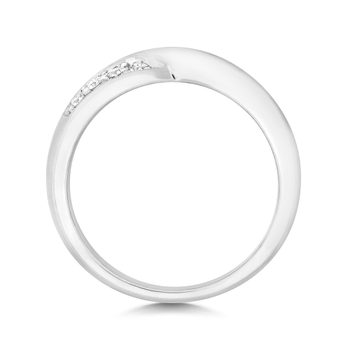 Pave Setting Round Crossover wedding Eternity Diamond Rings