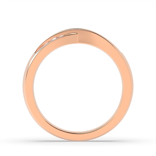 Channel Setting Round Rose Gold Crossover wedding Eternity Diamond Rings
