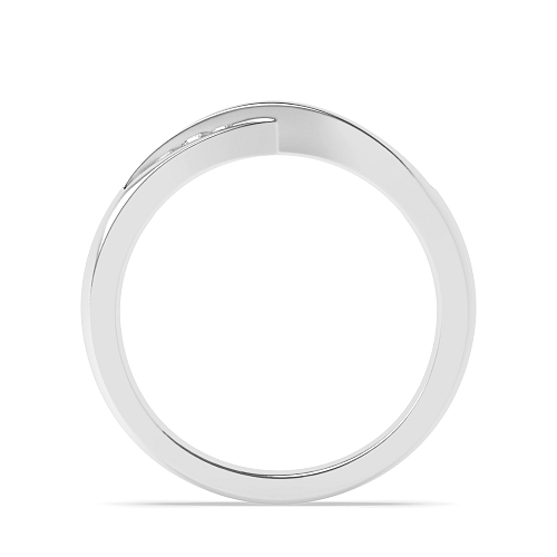 Channel Setting Round Crossover wedding Half Eternity Diamond Rings