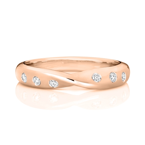 Flush Setting Round Rose Gold Radianceside Eternity Engagement Rings