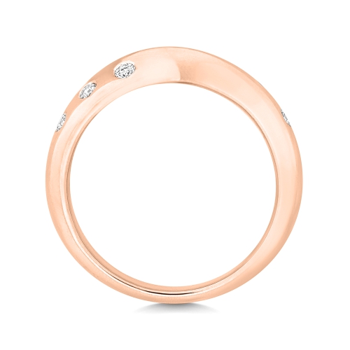 Flush Setting Round Rose Gold Radianceside Eternity Engagement Rings