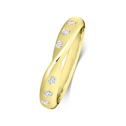 Flush Setting Round Yellow Gold Radianceside Eternity Engagement Rings