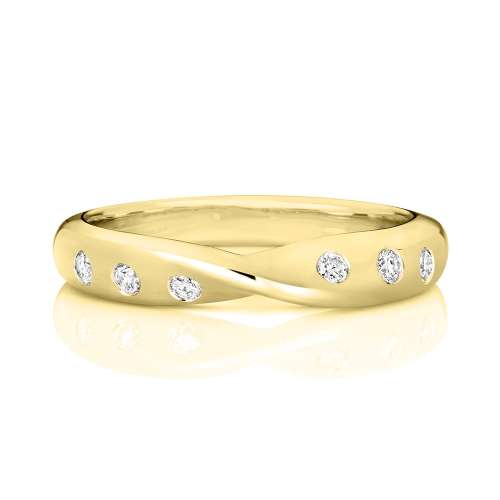 Flush Setting Round Yellow Gold Radianceside Eternity Engagement Rings