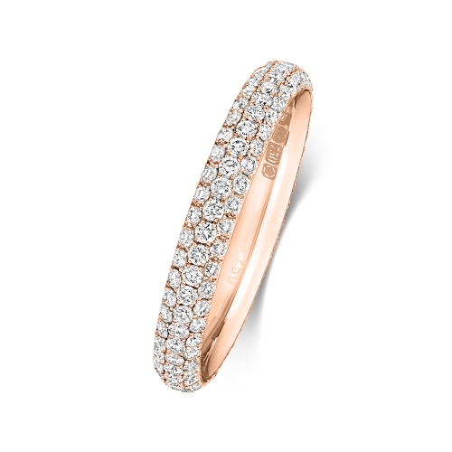 4 Prong Round Rose Gold 3 row Eternity Diamond Rings