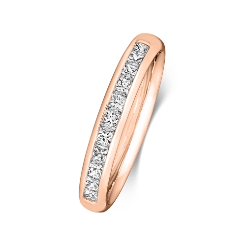 Channel Setting Princess Rose Gold Fashion Diamond Rings