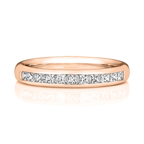 Channel Setting Princess Rose Gold Fashion Diamond Rings