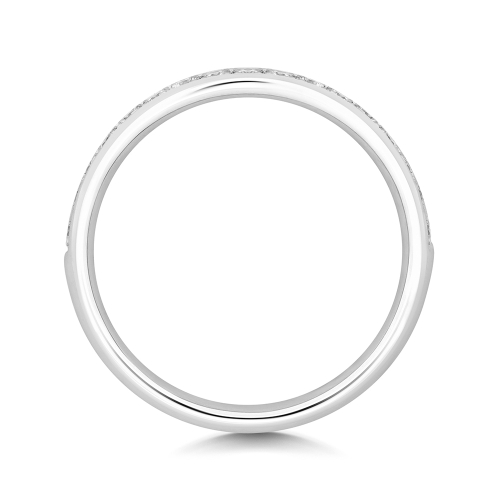 Pave Setting Round Tapered Half Eternity Engagement Rings