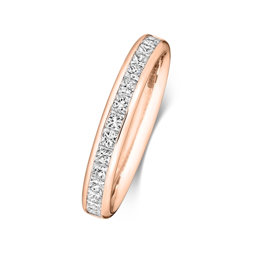 Channel Setting Princess Rose Gold Fullorbit Eternity Diamond Rings