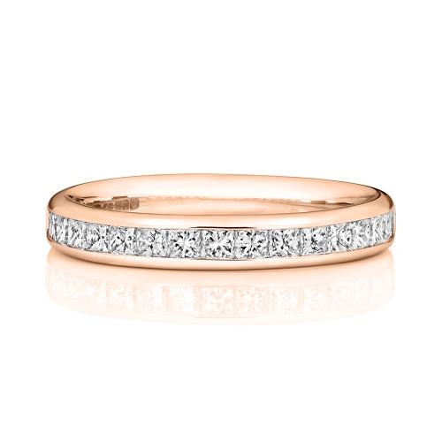Channel Setting Princess Rose Gold Fullorbit Eternity Diamond Rings