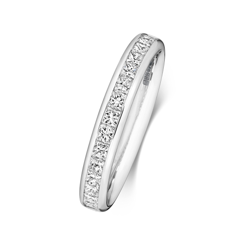 Channel Setting Princess Fullorbit Half Eternity Diamond Rings