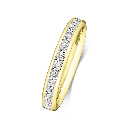 Channel Setting Princess Yellow Gold Fullorbit Eternity Diamond Rings