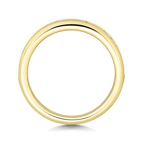 Channel Setting Princess Yellow Gold Fullorbit Eternity Diamond Rings