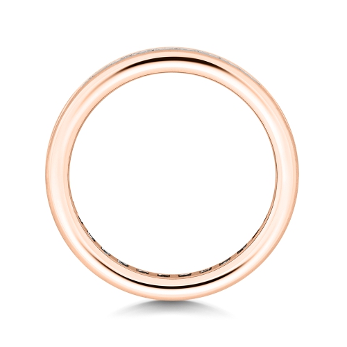Channel Setting Princess Rose Gold Wedding band Eternity Diamond Rings