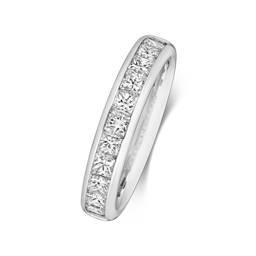 Channel Setting Princess Harmony Half Eternity Engagement Rings