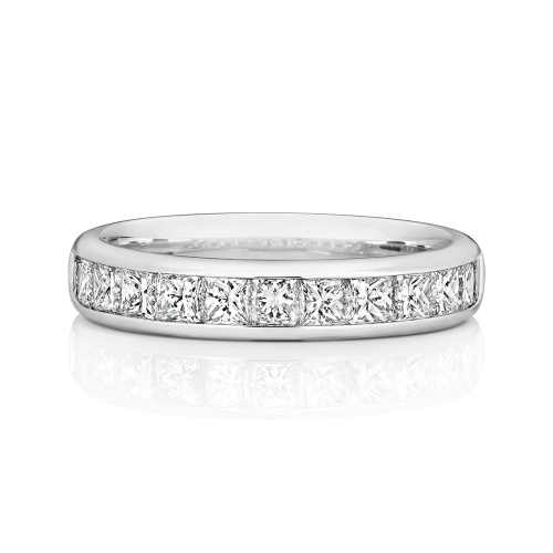 Channel Setting Princess Harmony Half Eternity Engagement Rings