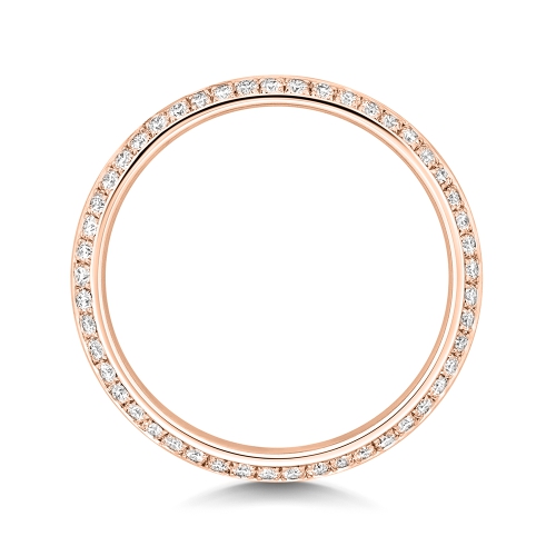 4 Prong Round Rose Gold Knife edge Eternity Engagement Rings