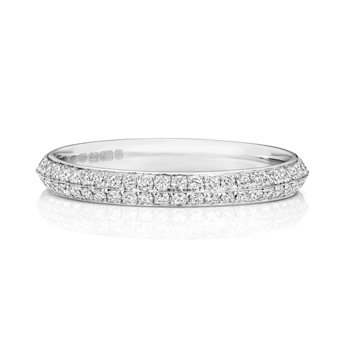 4 Prong Round Knife edge Eternity Engagement Rings