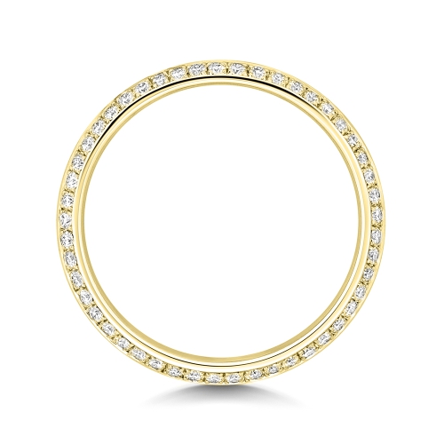 4 Prong Round Yellow Gold Knife edge Eternity Engagement Rings