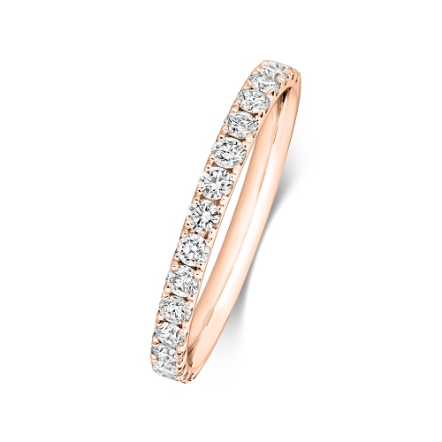 4 Prong Round Rose Gold Romantic Eternity Diamond Rings