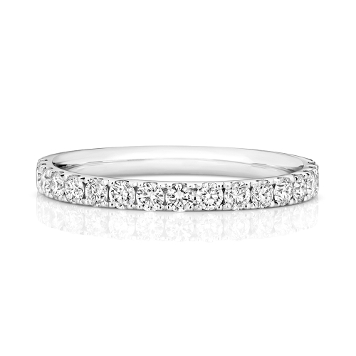 4 Prong Round Romantic Moissanite Eternity Diamond Rings