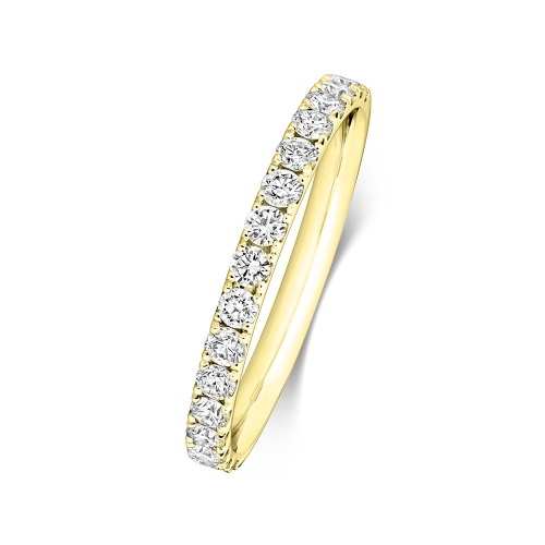 4 Prong Round Yellow Gold Romantic Eternity Diamond Rings