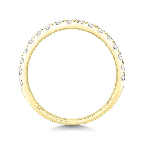 4 Prong Round Yellow Gold Romantic Eternity Diamond Rings