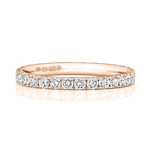 4 Prong Round Rose Gold Fullstar Eternity Diamond Rings