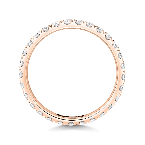 4 Prong Round Rose Gold Fullstar Eternity Diamond Rings