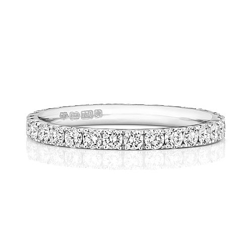 4 Prong Round Fullstar Moissanite Eternity Diamond Rings