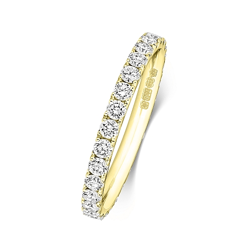 4 Prong Round Yellow Gold Fullstar Eternity Diamond Rings