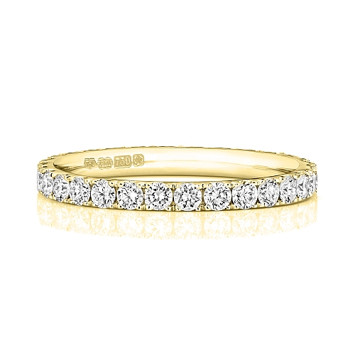 4 Prong Round Yellow Gold Fullstar Eternity Diamond Rings