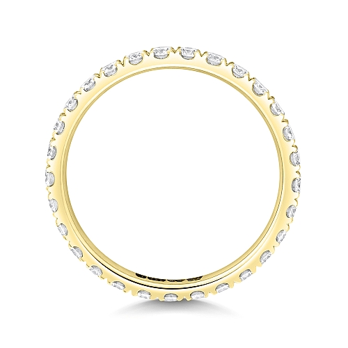 4 Prong Round Yellow Gold Fullstar Eternity Diamond Rings