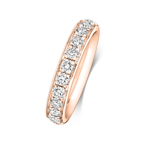 4 Prong Round Rose Gold Starhalf Eternity Engagement Rings