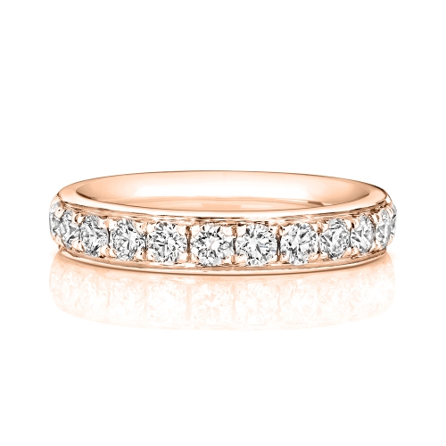 4 Prong Round Rose Gold Starhalf Eternity Engagement Rings