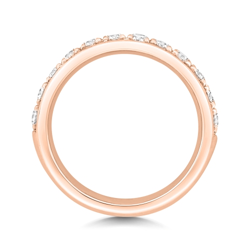 4 Prong Round Rose Gold Starhalf Eternity Engagement Rings