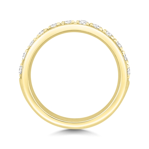 4 Prong Round Yellow Gold Starhalf Eternity Engagement Rings
