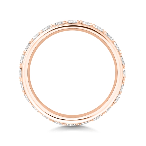 4 Prong Round Rose Gold Orbitthree Eternity Engagement Rings