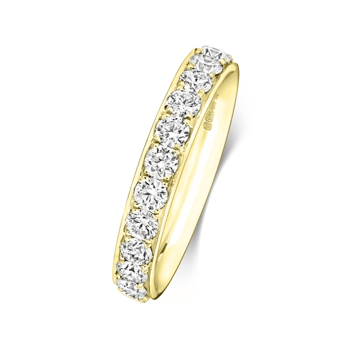 4 Prong Round Yellow Gold Orbitthree Eternity Engagement Rings