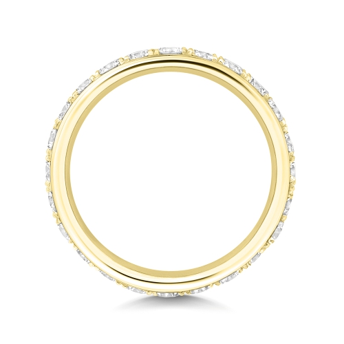 4 Prong Round Yellow Gold Orbitthree Eternity Engagement Rings