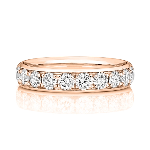 4 Prong Round Rose Gold Infinityglimmer Eternity Engagement Rings
