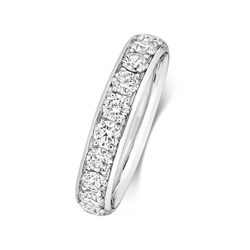4 Prong Round Infinityglimmer Half Eternity Engagement Rings