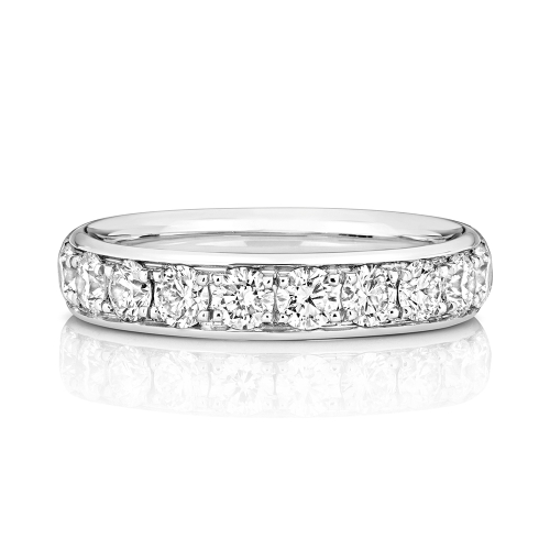 4 Prong Round Infinityglimmer Half Eternity Engagement Rings