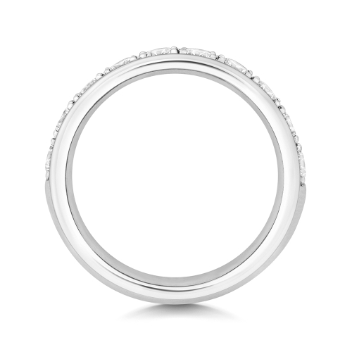 4 Prong Round Infinityglimmer Half Eternity Engagement Rings