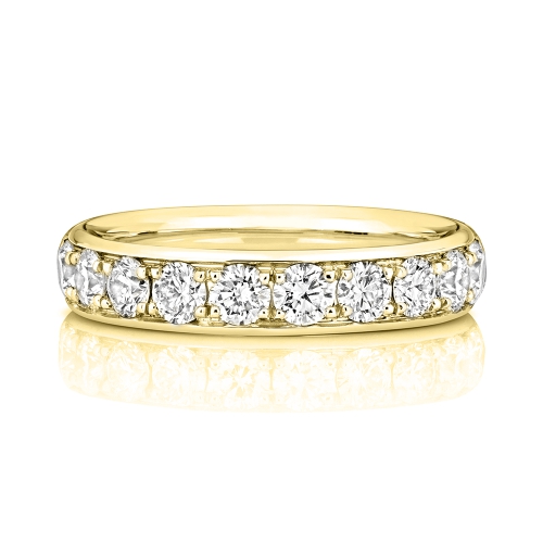 4 Prong Round Yellow Gold Infinityglimmer Eternity Engagement Rings