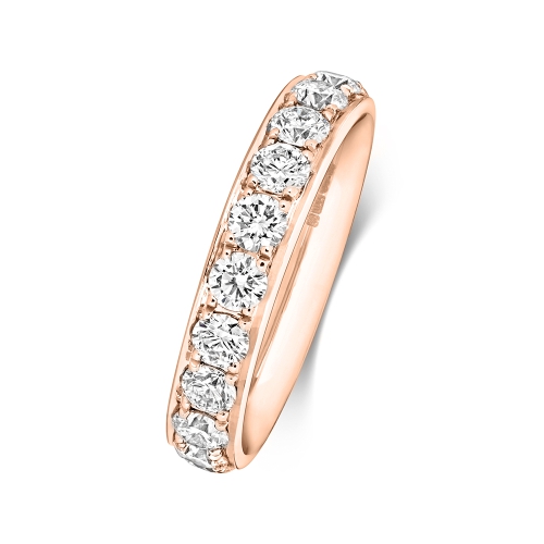 4 Prong Round Rose Gold Stunning Eternity Engagement Rings