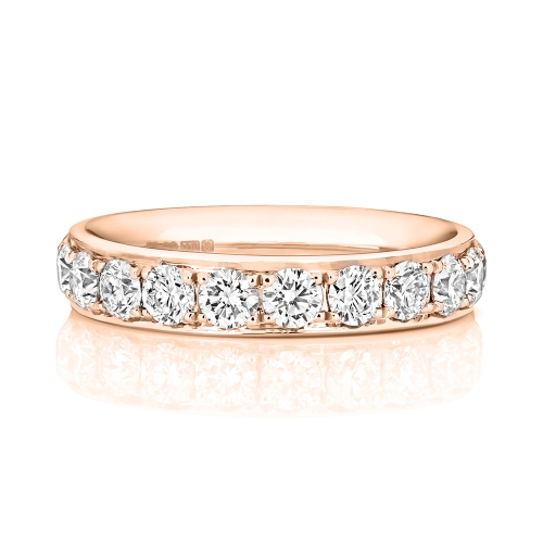 4 Prong Round Rose Gold Stunning Eternity Engagement Rings