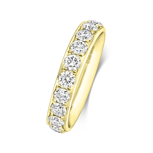 4 Prong Round Yellow Gold Stunning Eternity Engagement Rings