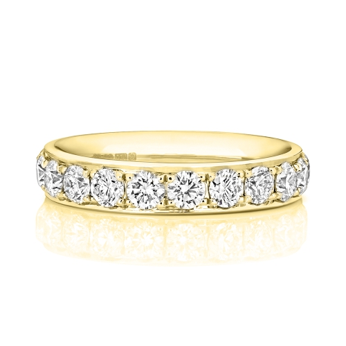 4 Prong Round Yellow Gold Stunning Eternity Engagement Rings